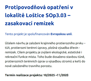 Protipovodňová opatření - zasakovací remízek