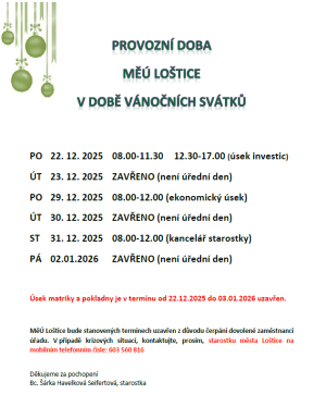 Provozní doba MěÚ 