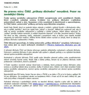 Upozornění ČSSZ